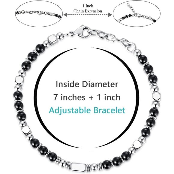 Black Boho Beaded Bracelets for Women Trendy Jewelry Gifts for Lover,Friend - Picture 3 of 6